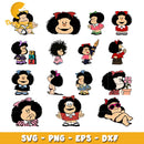 Mafalda cartoon character bundle svg, mafalda cartoon svg
