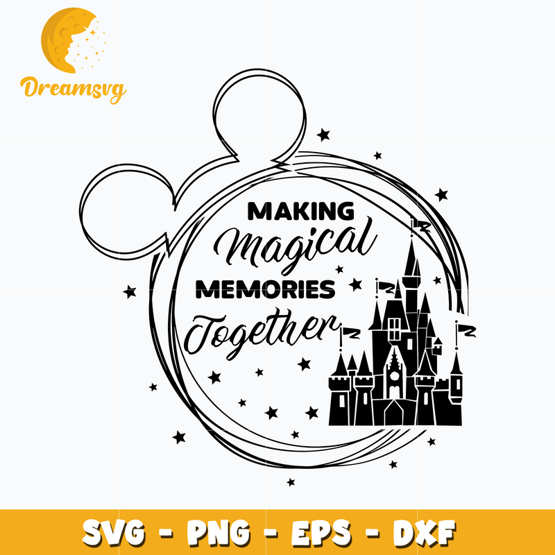 Mickey castle head making magical svg