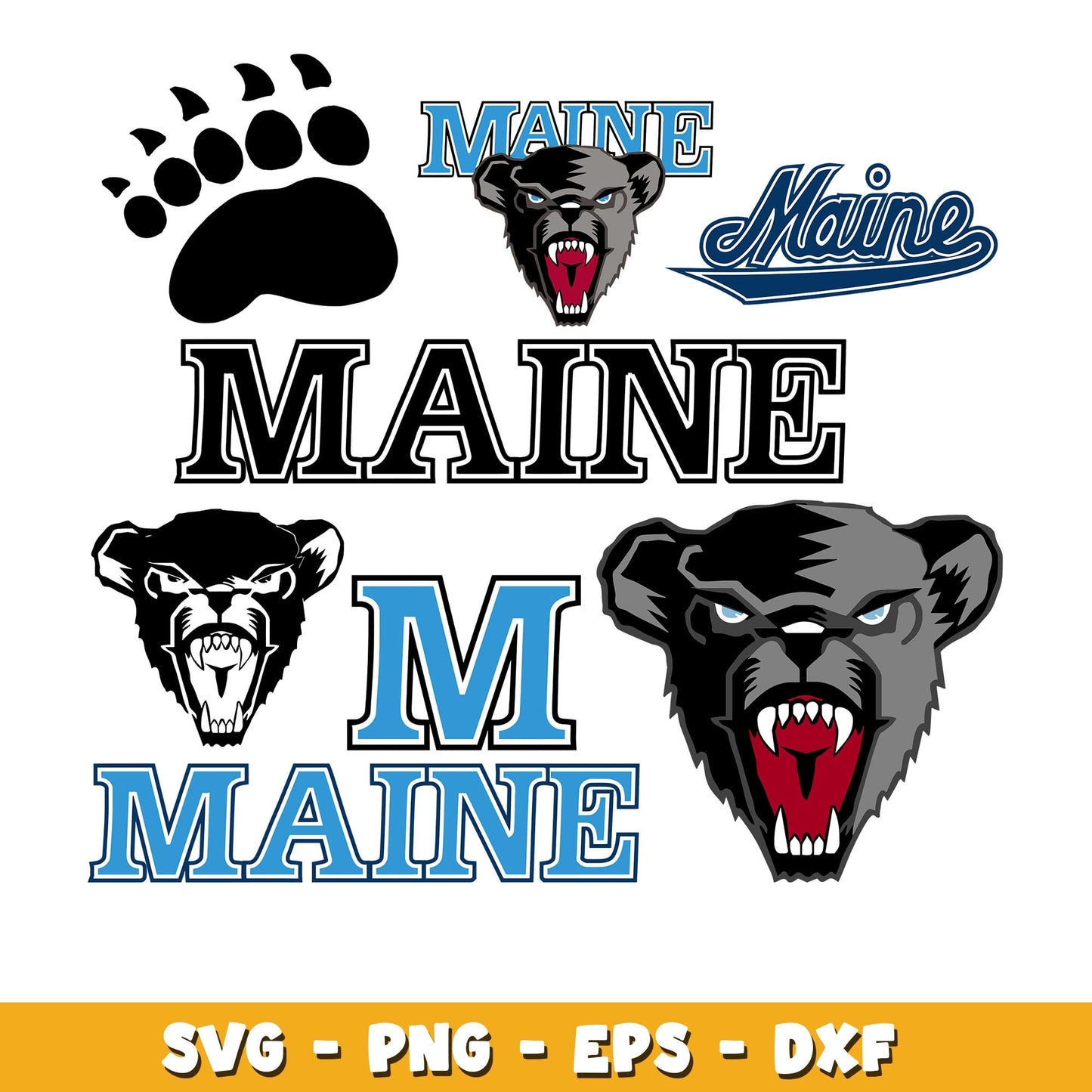 Maine Black Bears Bundle svg, Maine Black Bears logo svg, ncaa svg