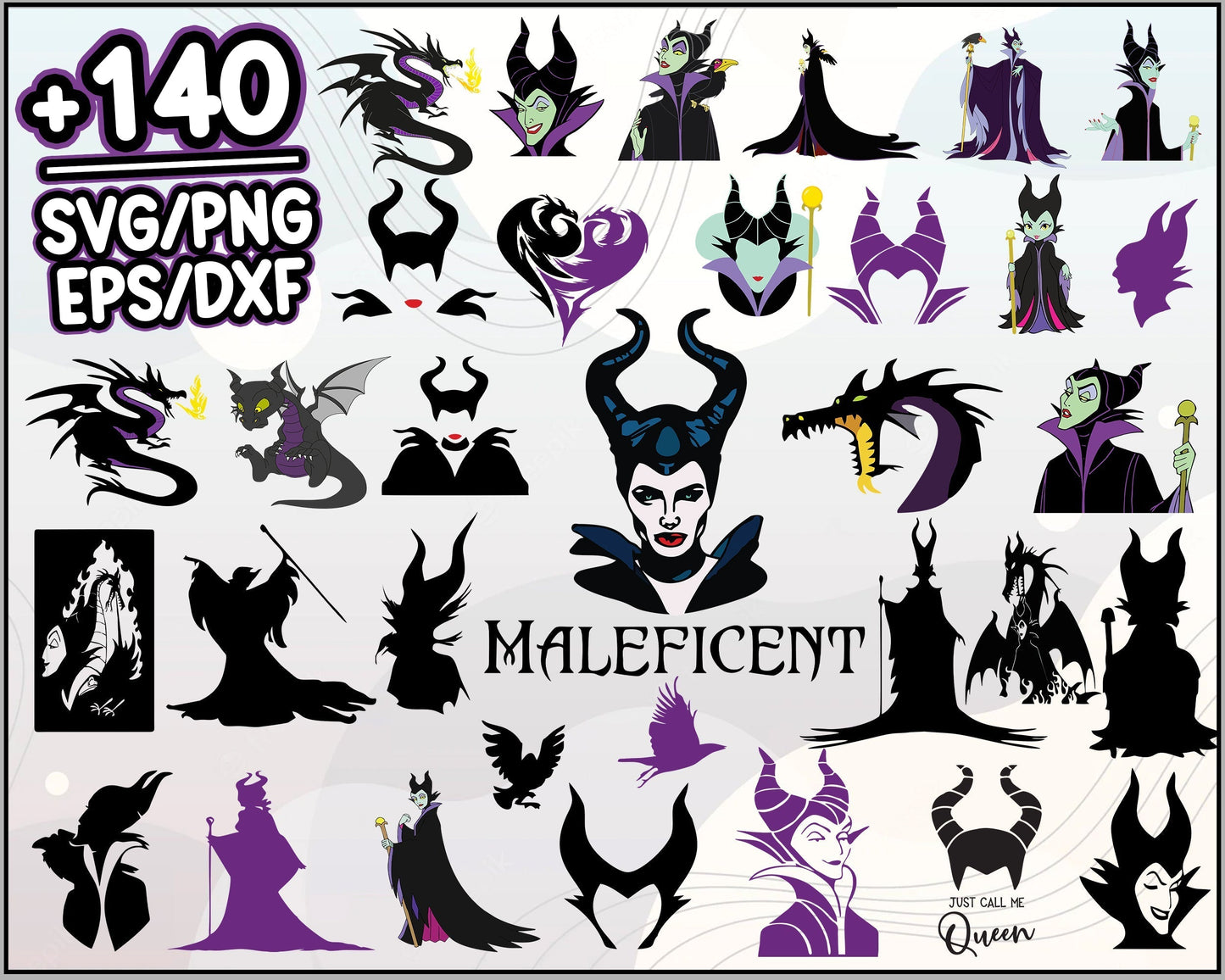 140+ Maleficent Bundle Svg, Disney Svg, Maleficent Svg, Maleficent Clipart, Maleficent Vector, Godmother Svg, Disney Villain Svg, Cartoon svg, png, dxf, eps digital file