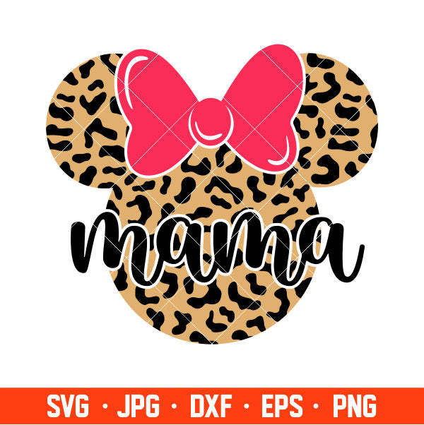 Mama Leopard Minnie Mouse Svg, Free Svg, Daily Freebies Svg, Cricut, Silhouette Vector Cut File