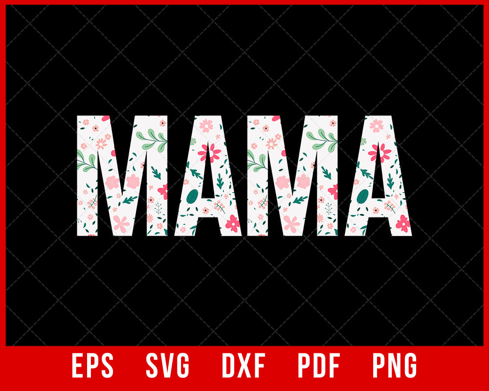 Mama Floral Shirt, Personalized Mom Shirt With Kids Names, Gift For Mom, Mother's Day Shirt, Custom Kid's Names Mom Shirt, Retro Mama T-shirt Design Mother's Day SVG Cutting File Digital Download