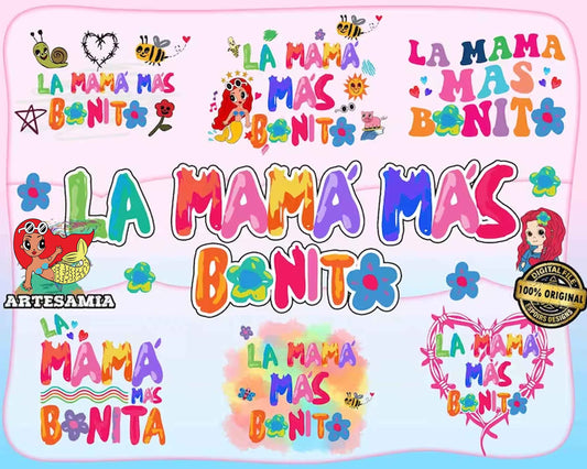 6 La Mama Mas Bonita Png Bundle, KG New Album Mama Png, GIft For Mom Png, Mother’s Day Png