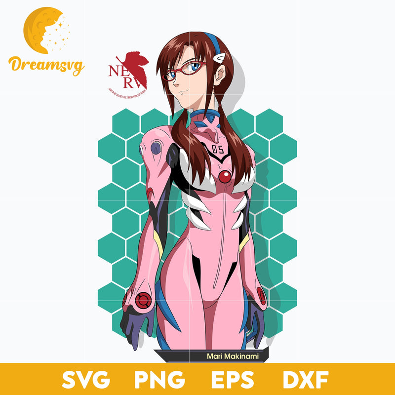 Mari Makinami Illustrious Svg, Evangelion Mari Makinami Svg, Mari Makinami Svg, Anime Svg, png, eps, dxf digital download.