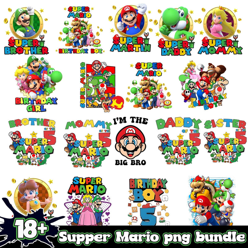 Super Mario Bundle 18+ PNG