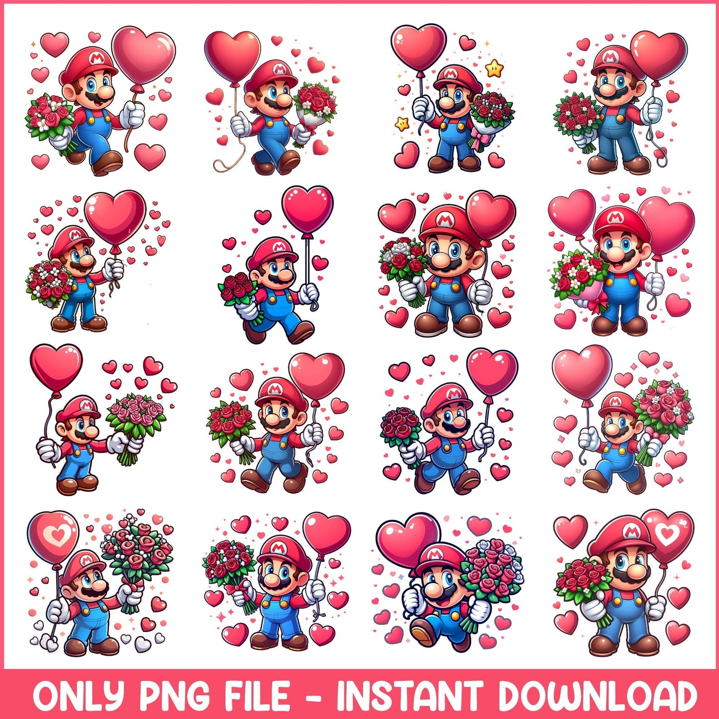 Supper Mario valentine bundle png