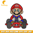 Mario car embroidery design, Mario embroidery