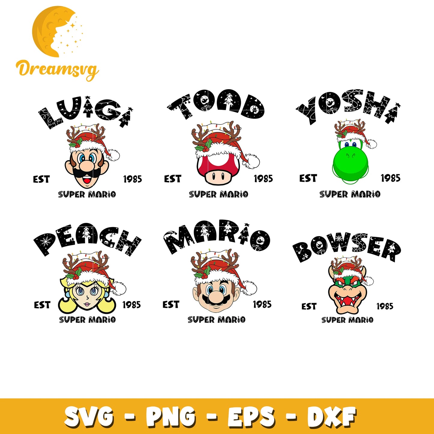 Super Mario SVG Bundle, Mario Birthday SVG, Super Mario Alphabet SVG, Mario Bros Clipart PNG Vector Files
