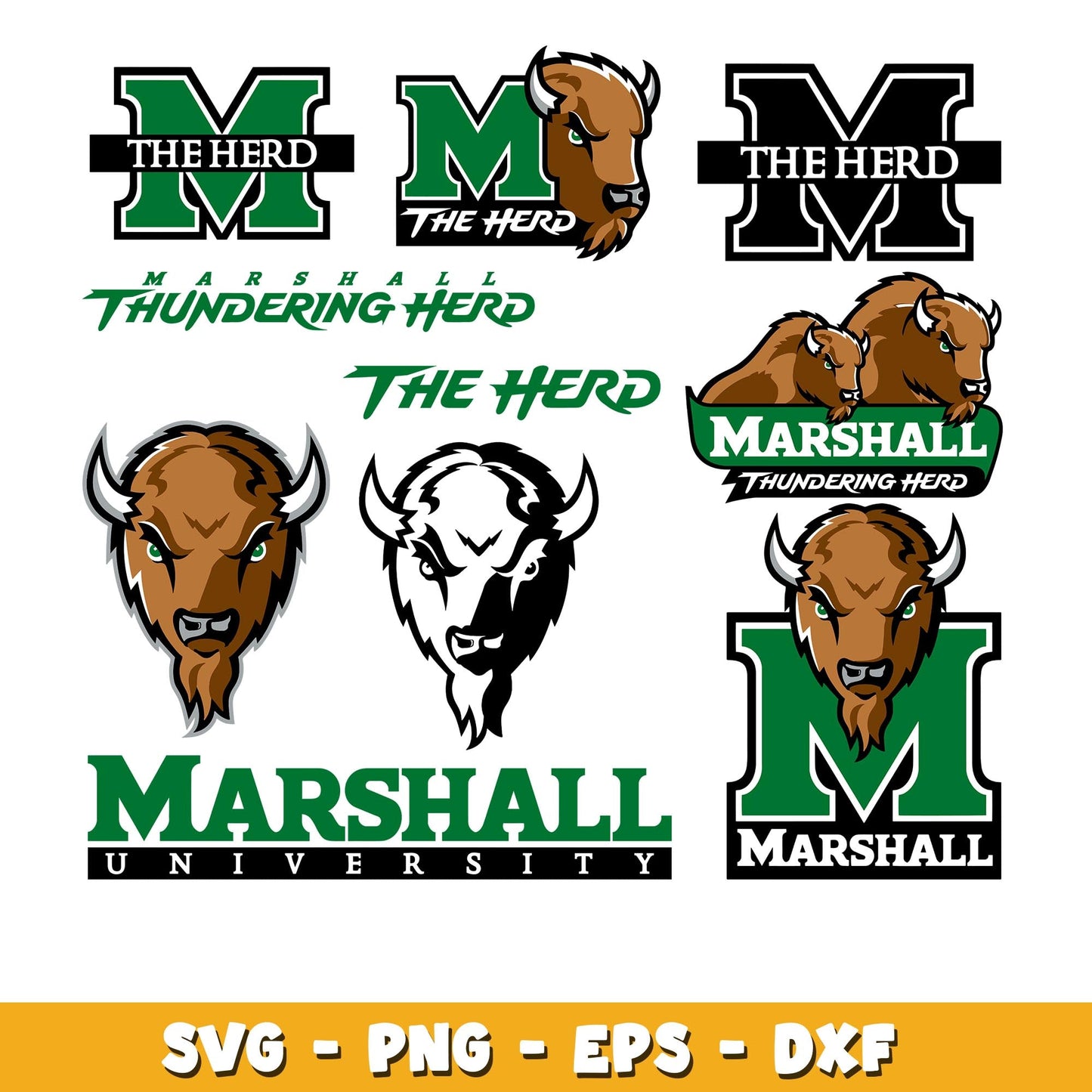 Marshall Thundering Herd Bundle svg, Marshall Thundering Herd logo svg, ncaa svg