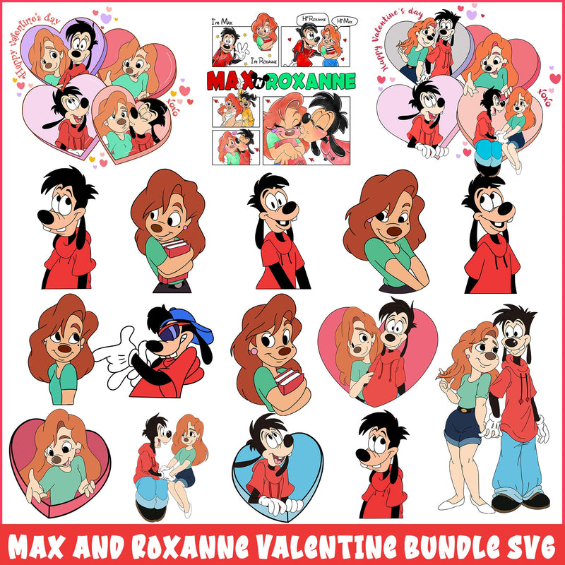 Max and Roxanne Valentine bundle svg