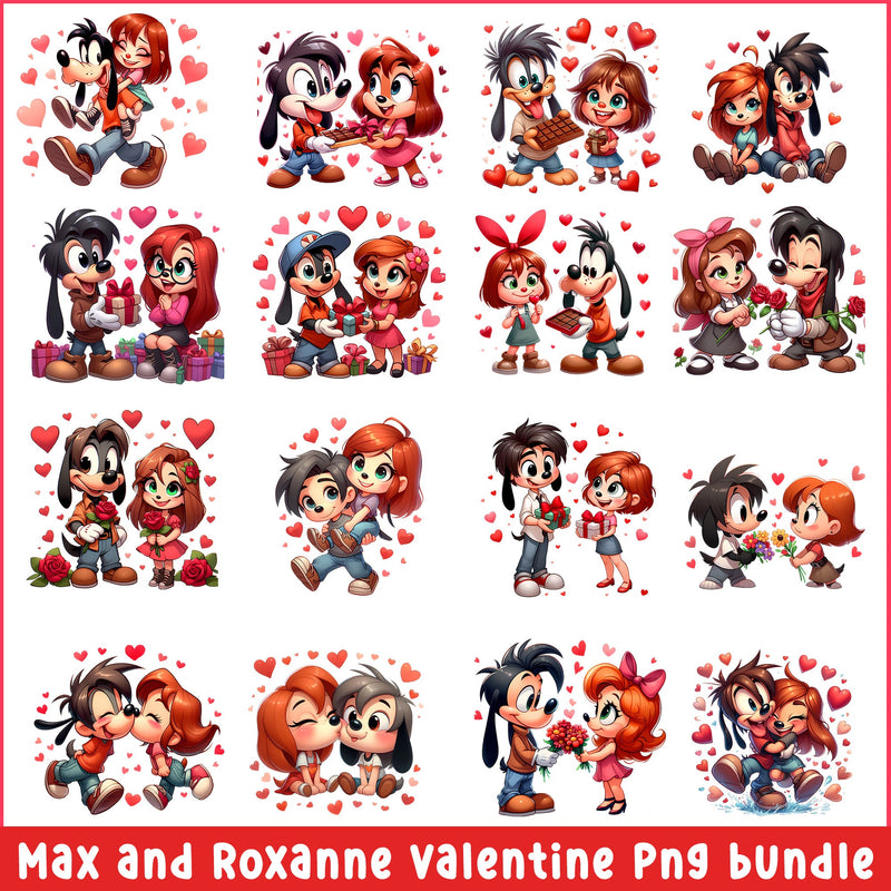 Max and Roxanne baby valentine png bundle