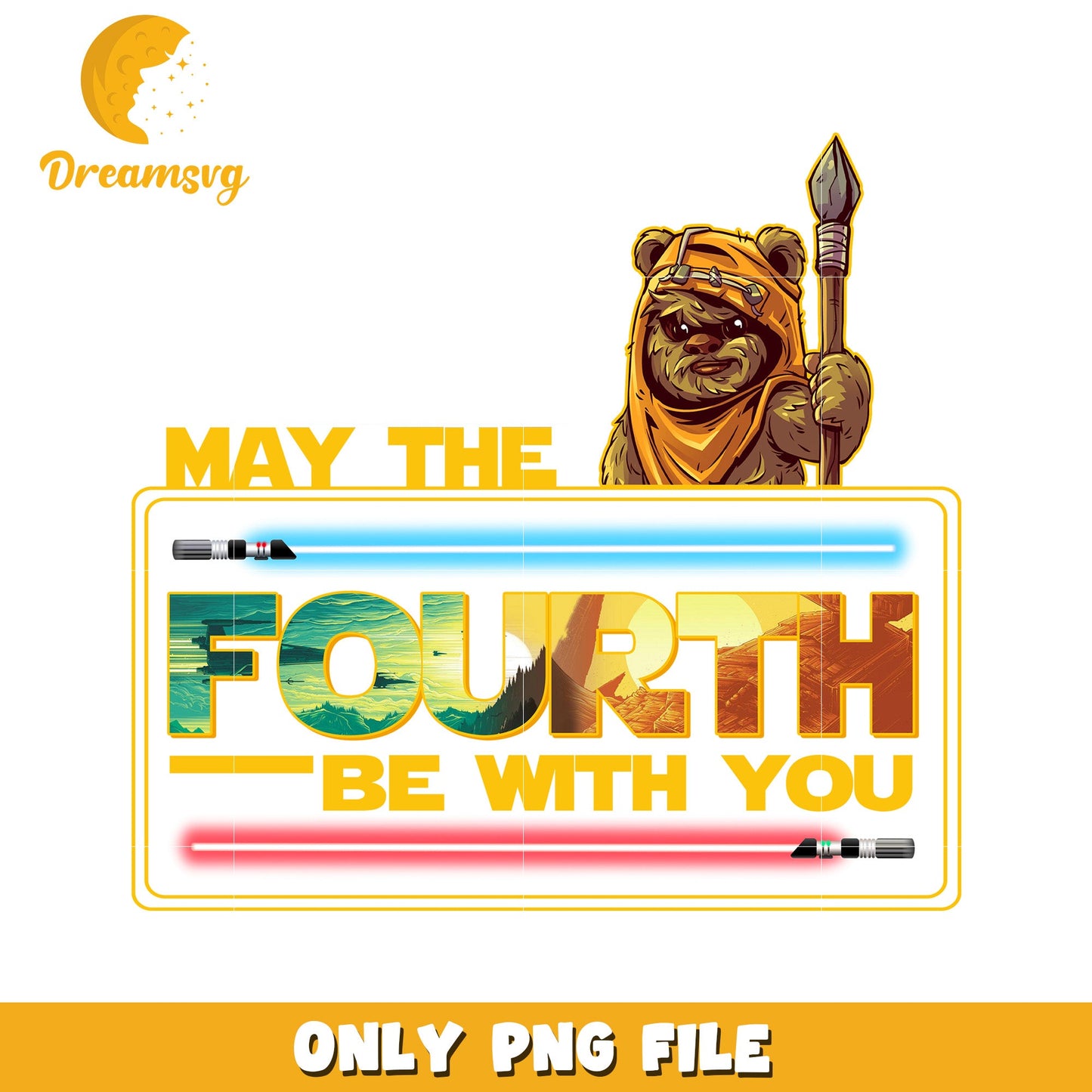 May the Fourth Be With You PNG Image Downloadable Design