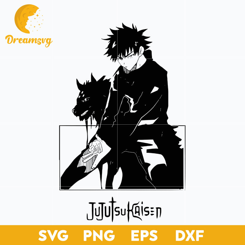 Megumi Fushiguro Svg, Jujutsu Kaisen Svg, Divine Dogs Svg, Fushiguro Anime Svg, Anime Svg, png, eps, dxf digital download.