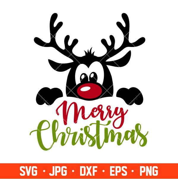 Merry Christmas Cute Raindeer Svg, Christmas Svg, Merry Christmas Svg, Cricut, Silhouette Vector Cut File