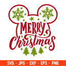 Merry Christmas Mickey Svg, Christmas Svg, Merry Christmas Svg, Cricut, Silhouette Vector Cut File