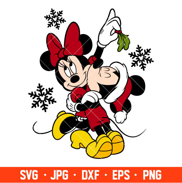 Merry Christmas Mickey &amp; Minnie Svg, Free Svg, Daily Freebies Svg, Cricut, Silhouette Vector Cut File