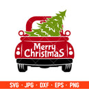 Merry Christmas Red Truck Back Svg, Merry Christmas Svg, Red vintage Truck Svg, Christmas Svg, Cricut, Silhouette Cut File