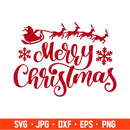 Merry Christmas Svg, Christmas Lettering Svg, Santa Claus Svg, Cricut, Silhouette Vector Cut File
