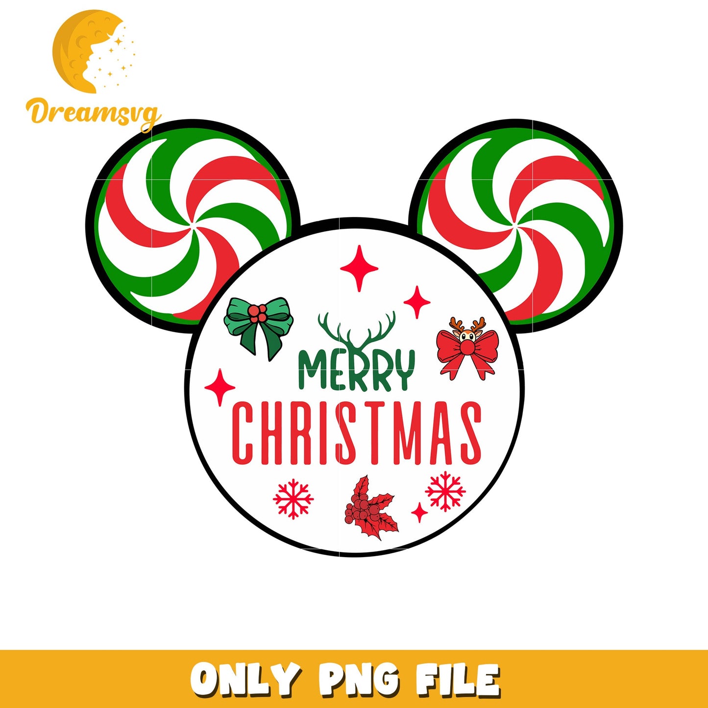 Merry Christmas Candy PNG Design