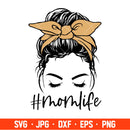 Messy Bun Hair Momlife Svg, Mom Life Svg, Mother’s day Svg, Best Mama Svg, Cricut, Silhouette Vector Cut File