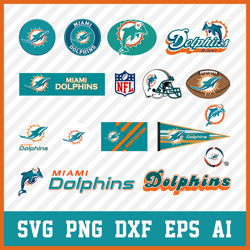 Miami Dolphins Svg Logo, Miami Dolphins Png Logo, NFL Dolphins Clipart Bundle