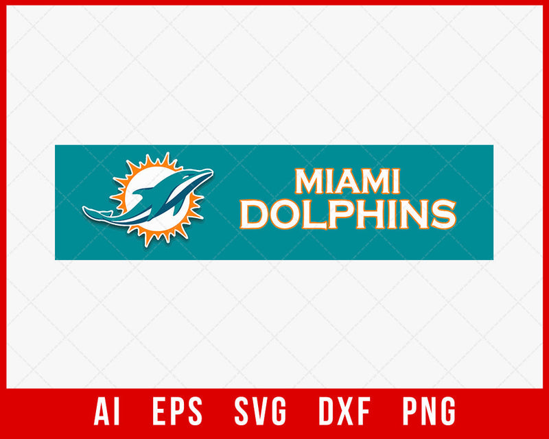 Miami Dolphins Logo Silhouette NFL T-shirt Design SVG Cut File for Cricut Digital Download