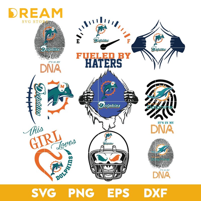 Miami Dolphins bundle svg, Miami Dolphins svg, NFL svg, png, dxf, eps digital file