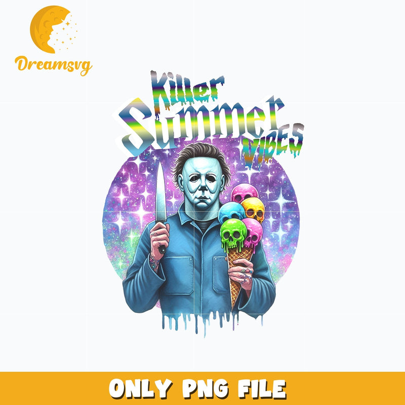 killer summer vibes Michael myers png, halloween png