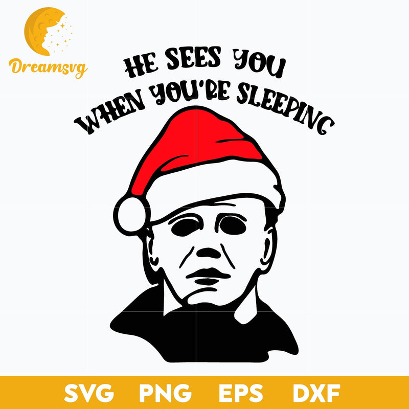 Michael Myers Santa Hat svg, Halloween svg, png, dxf, eps digital file.