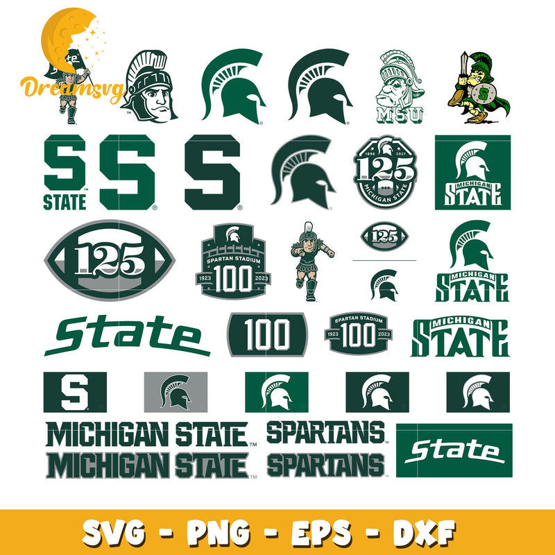 Michigan state spartans logo ncaa bundle svg, Michigan state spartans svg