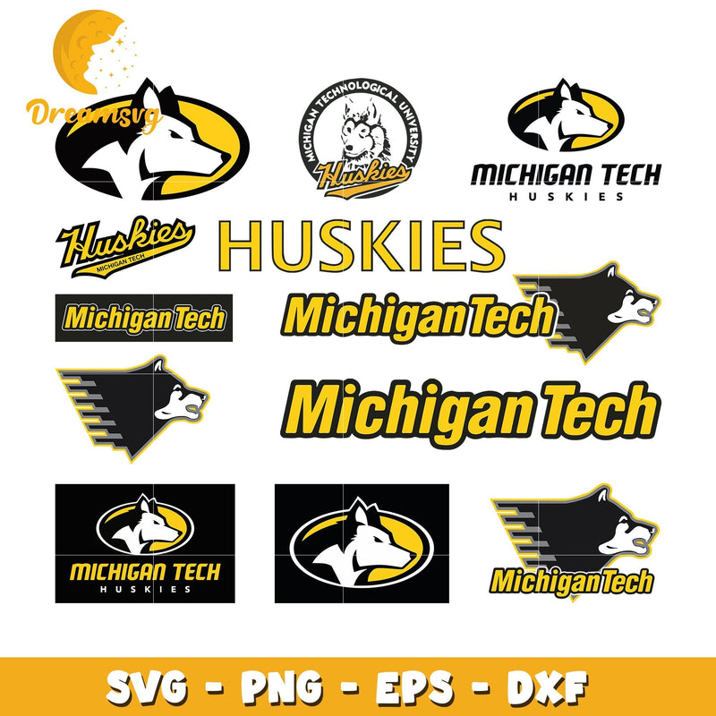 Michigan tech logo ncaa bundle svg, michigan tech football svg