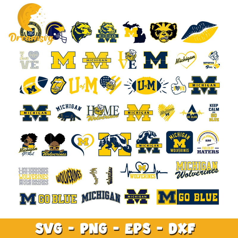 Michigan wolverines logo ncaa bundle svg, michigan wolverines svg