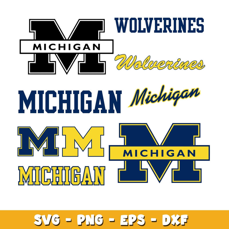 Michigan wolverines Bundle svg, Michigan Wolverines logo svg, ncaa svg