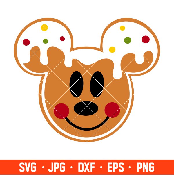 Gingerbread Mickey Head Svg, Free Svg, Daily Freebies Svg, Cricut, Silhouette Vector Cut File