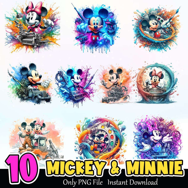 Mickey And Minnie Bundle PNG Instant Download