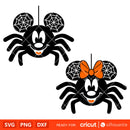 Mickey &amp; Minnie Mouse Spider Bundle Svg, Trick or Treat Svg, Halloween Svg, Disney Svg, Cricut, Silhouette Vector Cut File