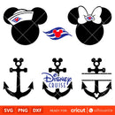 Mickey &amp; Minnie Sailor Bundle Svg, Mickey Cruise Svg, Family Cruise Svg, Disney Svg, Cricut, Silhouette Vector Cut File