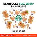 Mickey and Minnie Gingerbread Full Wrap Svg, Christmas Svg, Disney Christmas Svg, Starbucks Svg, Cricut, Silhouette Vector Cut File