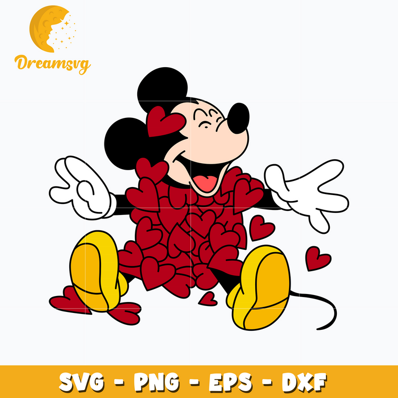 Disney Mickey Heart valentine Svg