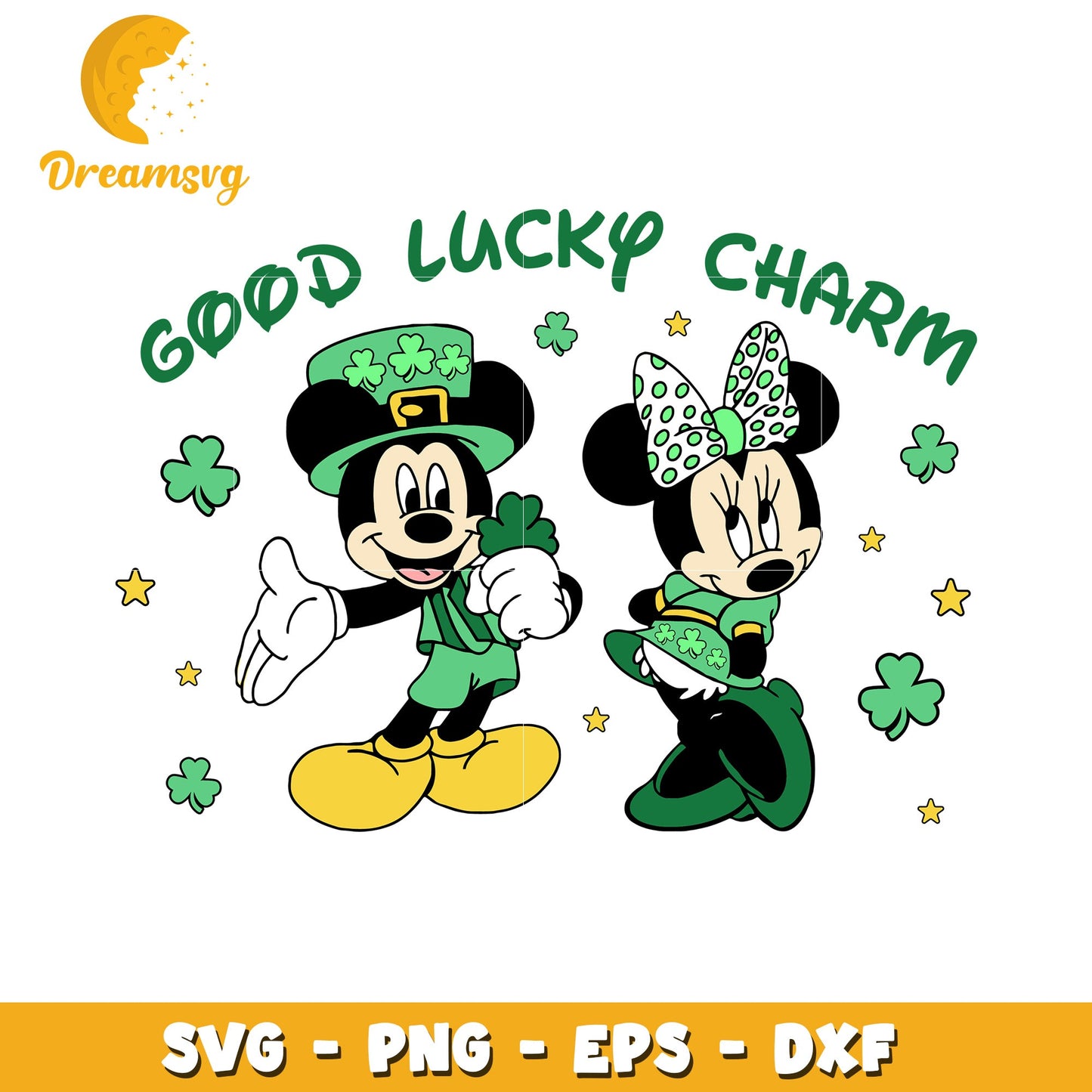 Mickey Minnie St Patricks Day SVG