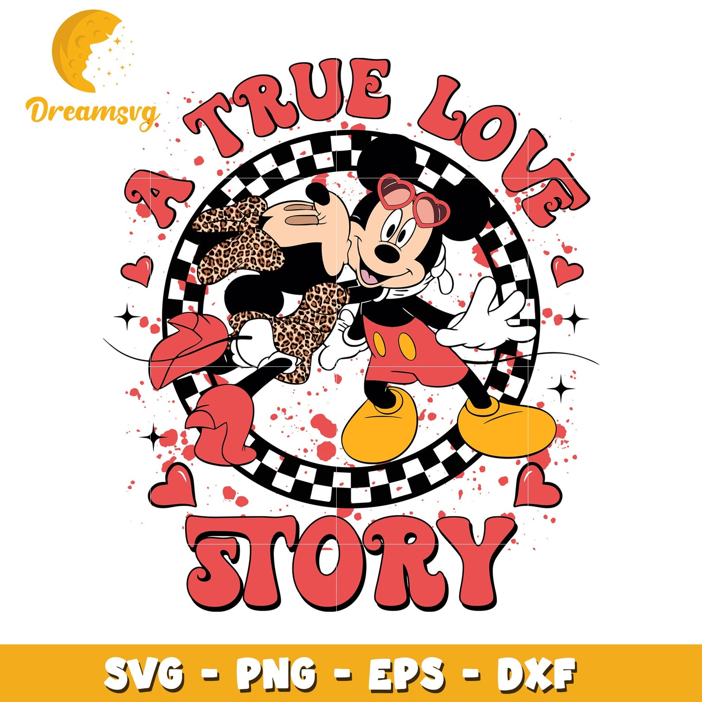 Mickey Minnie True Love Story SVG
