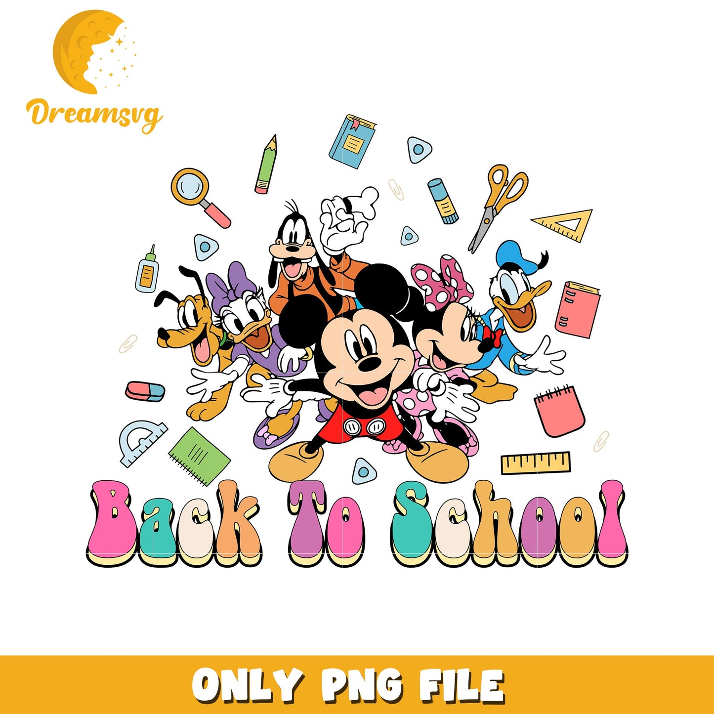 Mickey Mouse Back to School PNG
