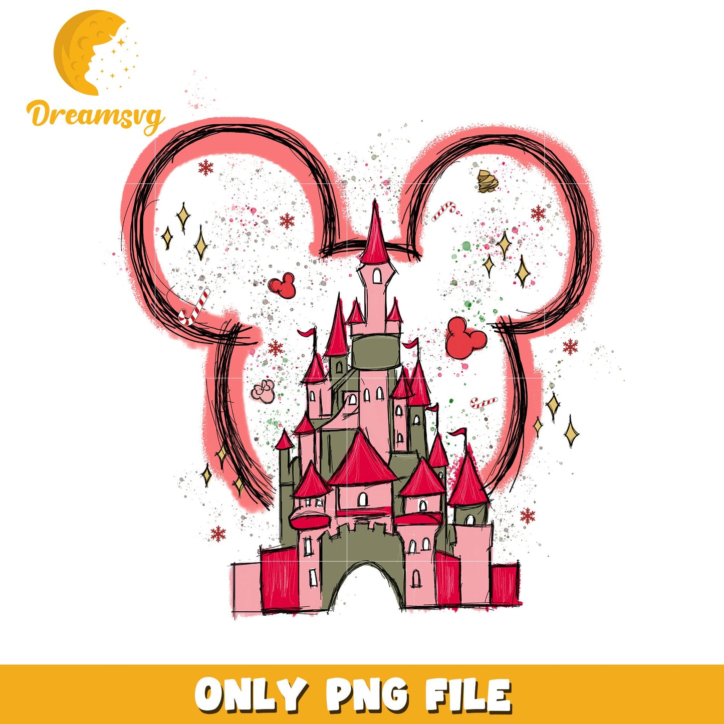 Mickey Mouse Castle PNG Sublimation