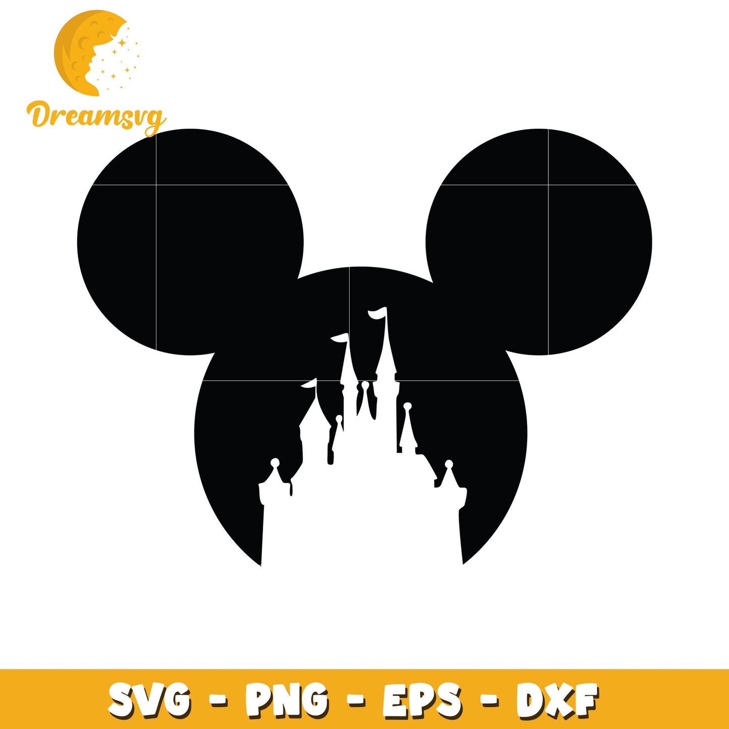 Mickey Mouse Castle SVG PNG EPS DXF