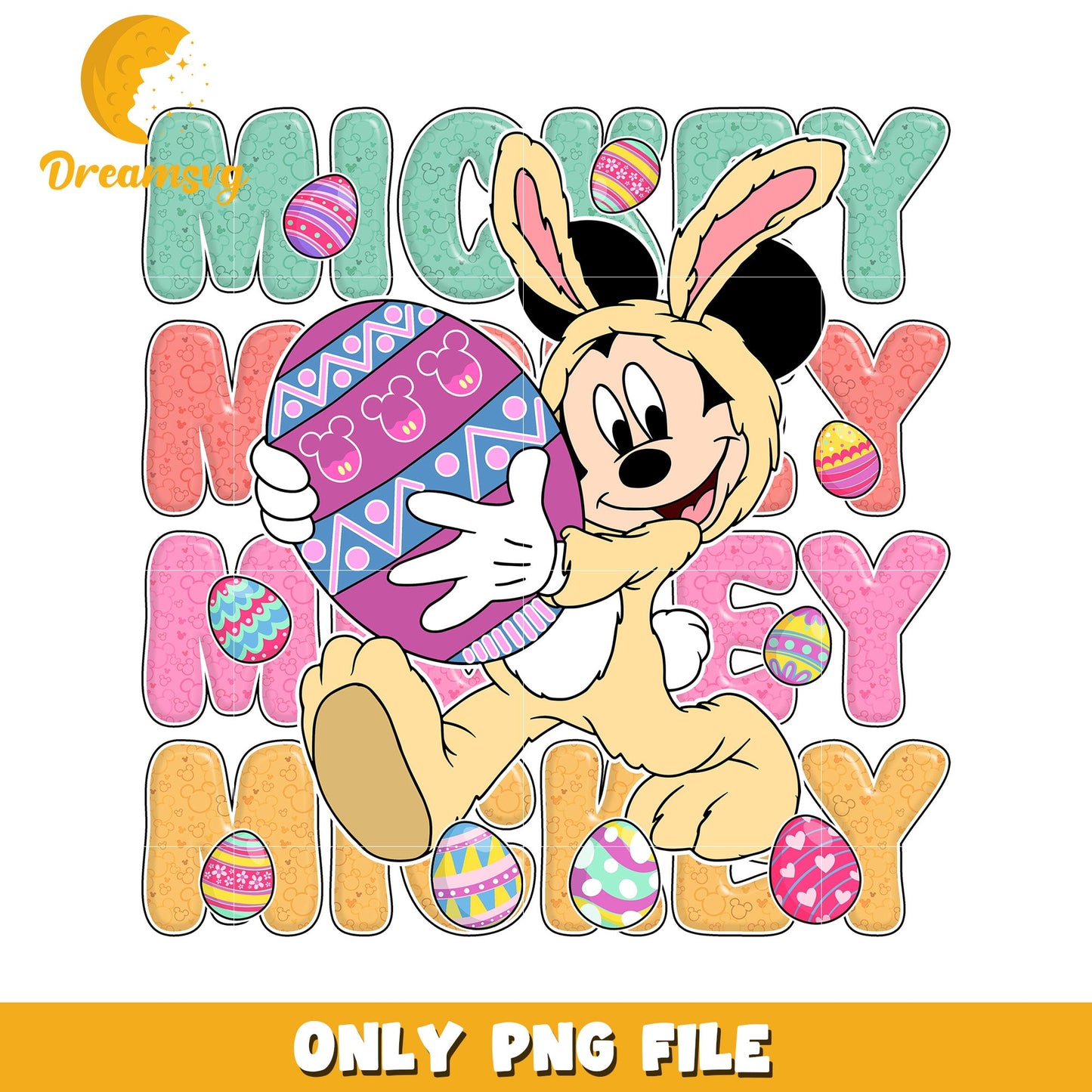 Mickey Mouse Easter Bunny PNG Cute Holiday Design Artwork