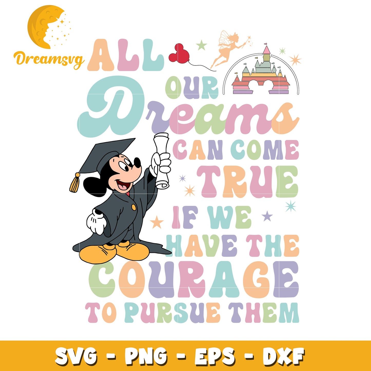 Mickey Mouse Graduation SVG Cut File