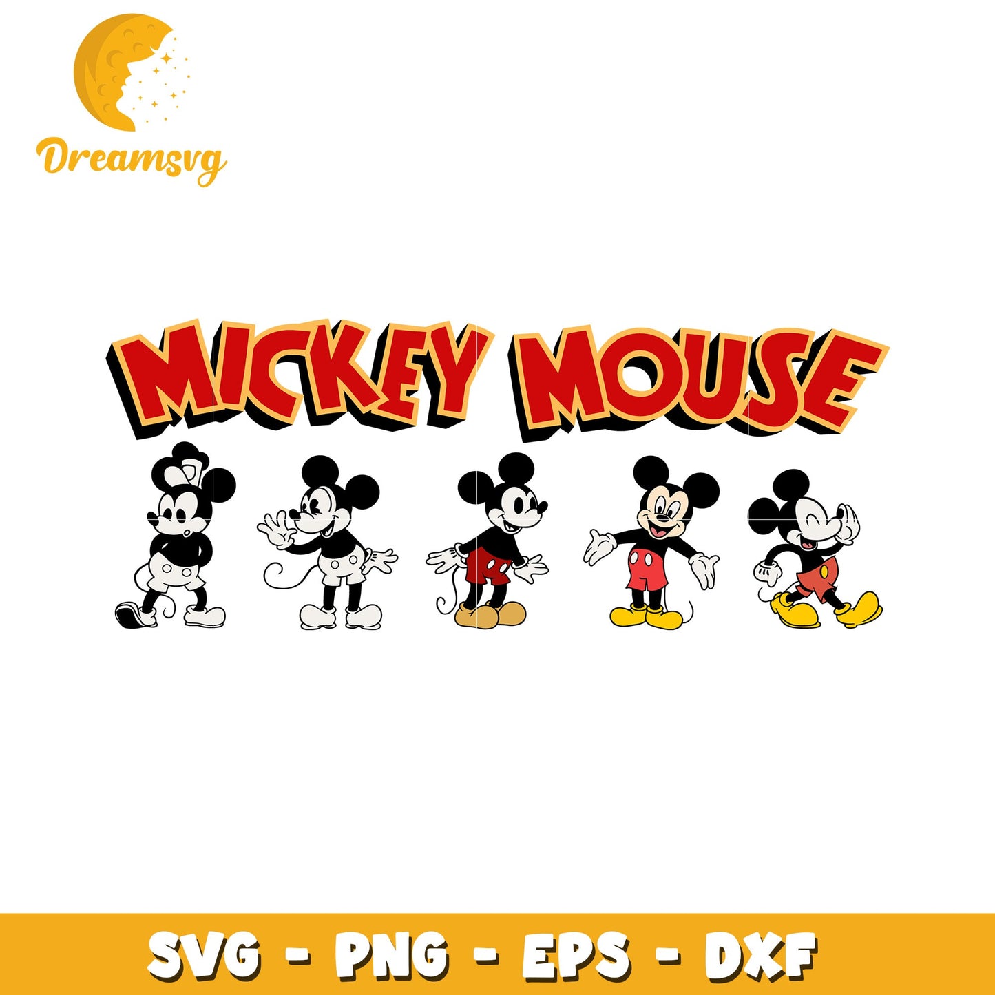 Mickey Mouse SVG Collection Vintage Cartoon Design for Downloads