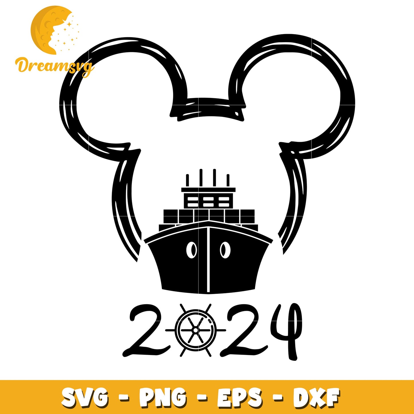 Mickey Mouse Ship 2024 SVG PNG EPS DXF