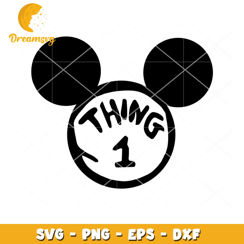 Mickey Mouse Thing 1 SVG File for Fun Craft Projects Download