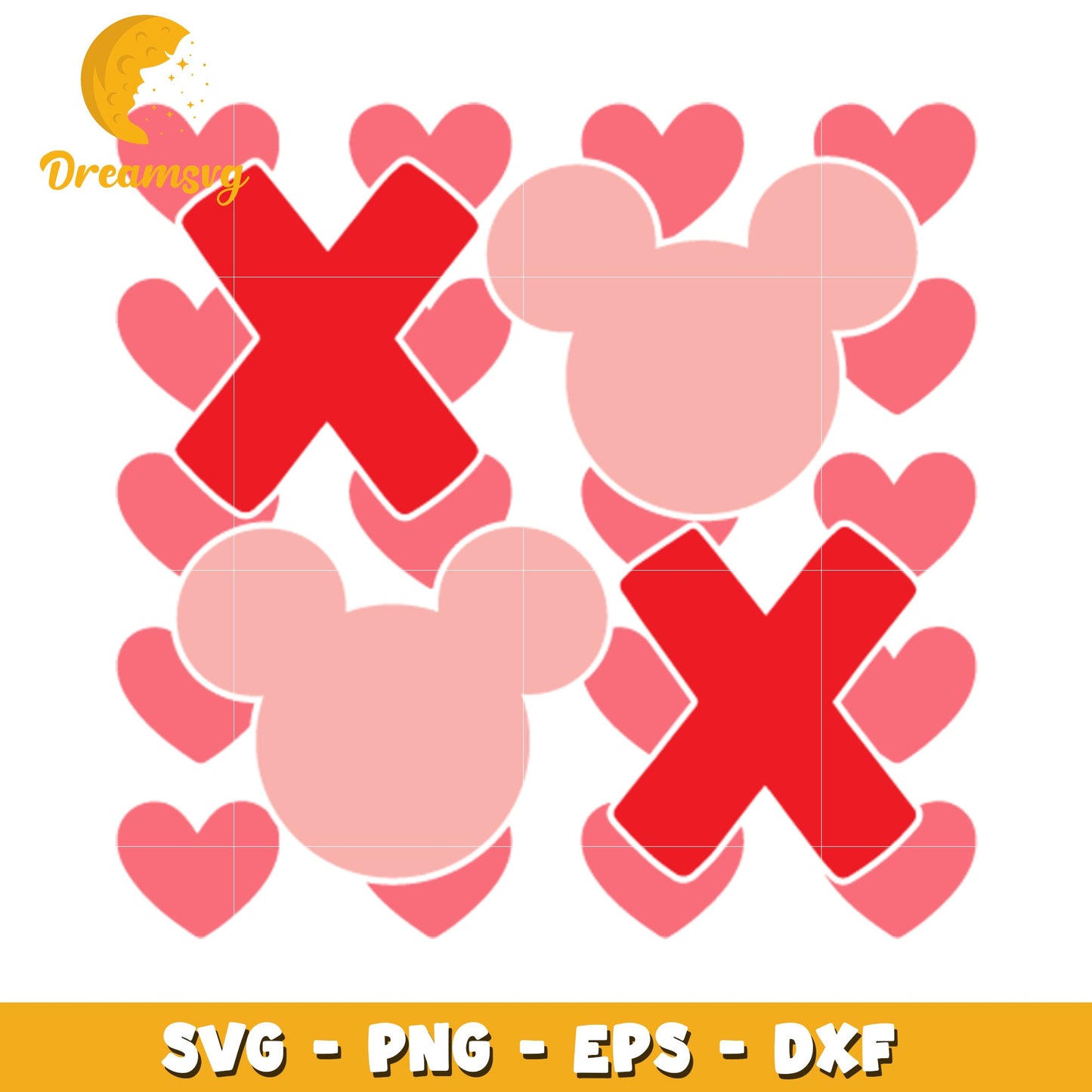 Mickey Mouse Tic Tac Toe SVG Cut File